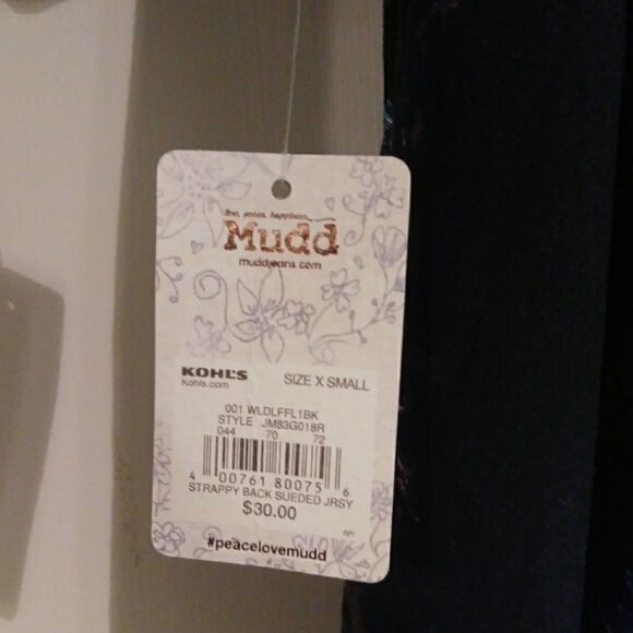 Mudd Black Floral Strappy Back Long Sleeve Dress - Picture 4 of 7